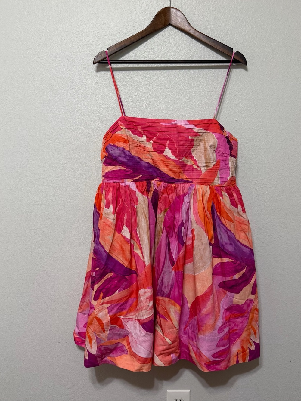 H&M Organic Cotton Babydoll Boho Mini Sundress Floral Mini Dress Wedding Party G